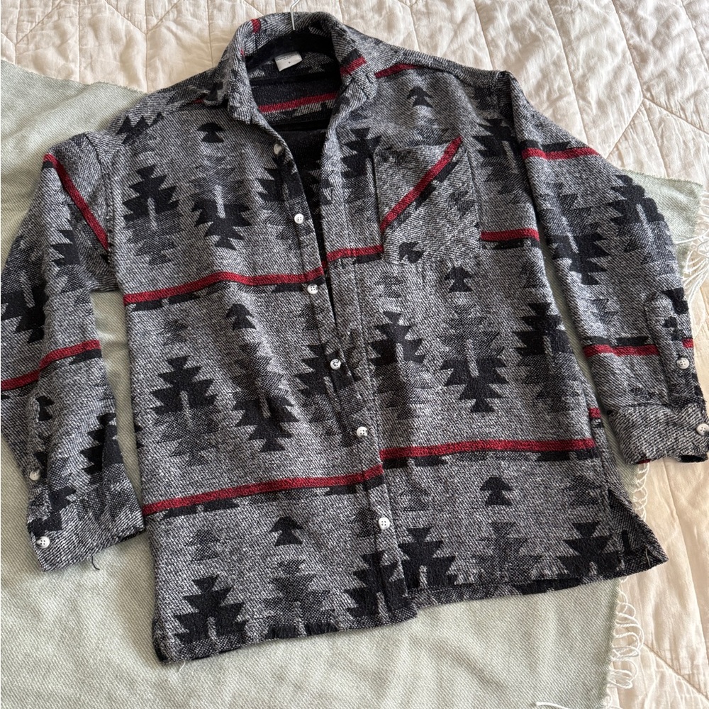 Patterned Button-Up Shirt